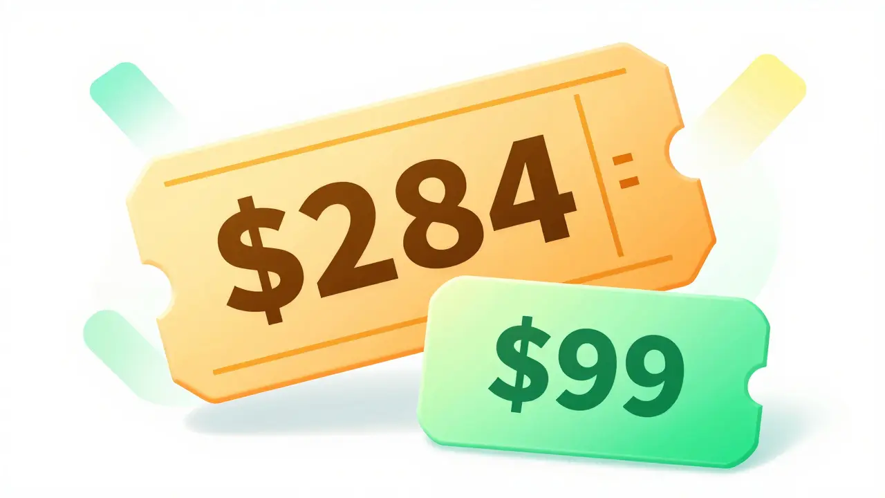 A digital coupon slicing a high price tag to show a lower cost