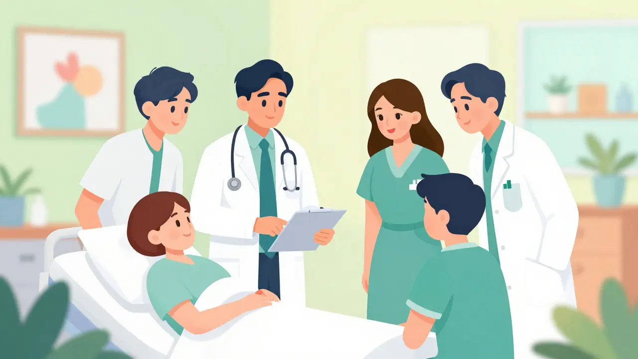 A diverse medical team collaborating to provide patient care