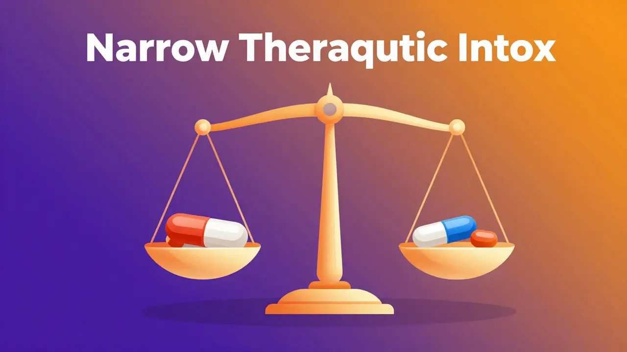 Stylized balance scale showing the precarious nature of narrow therapeutic index drugs.